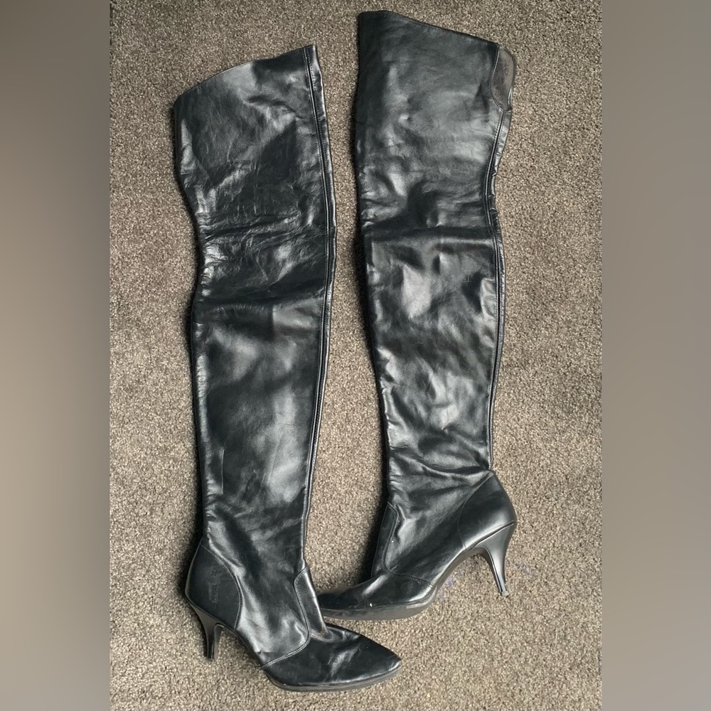 Vintage thigh high leather boots